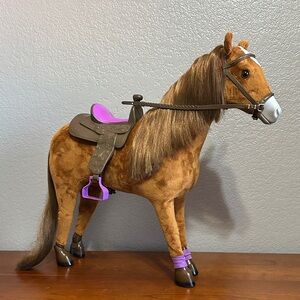 2018 My Life Chestnut Brown Posable Horse for 18” Dolls with Saddle & Harness
